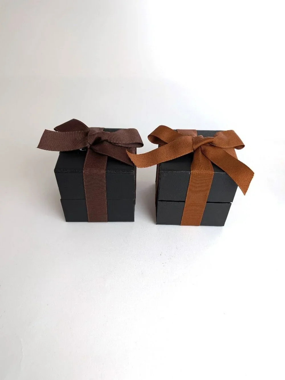 Set of 2 Coach Small Gift Boxes with Brown and Dark Brown Ribbons